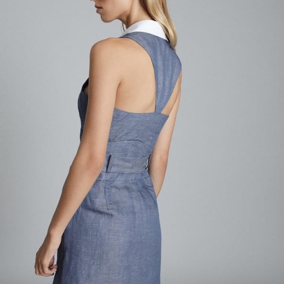 NWT REISS | Mira Contrast Collar Mini Dress - Picture 10 of 10